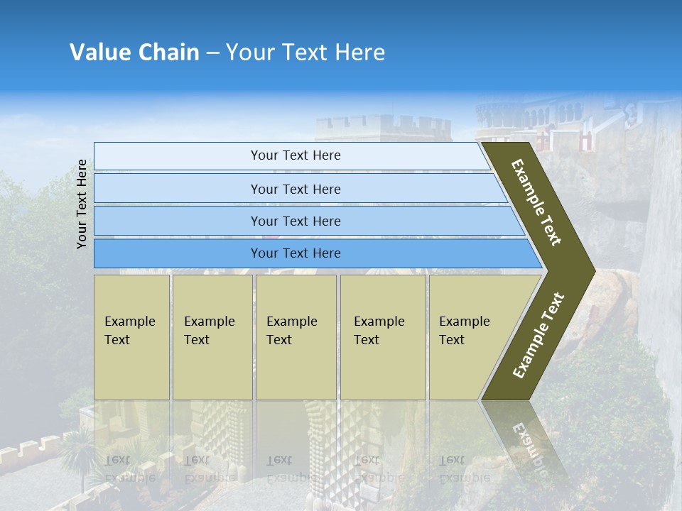 A Castle On A Cliff With A Blue Sky In The Background PowerPoint Template