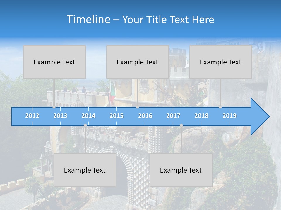 A Castle On A Cliff With A Blue Sky In The Background PowerPoint Template