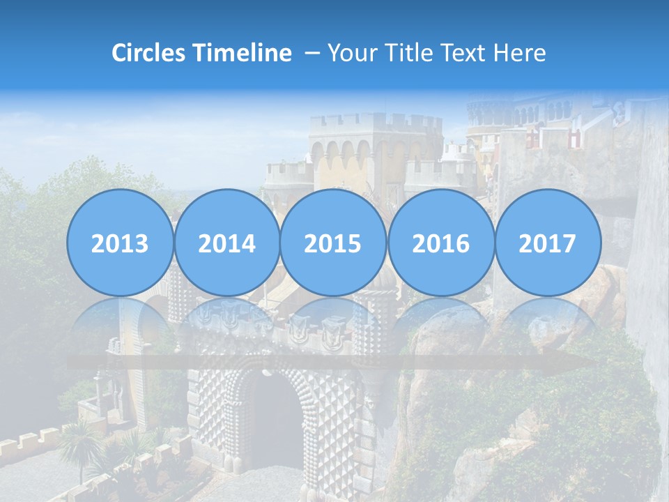 A Castle On A Cliff With A Blue Sky In The Background PowerPoint Template