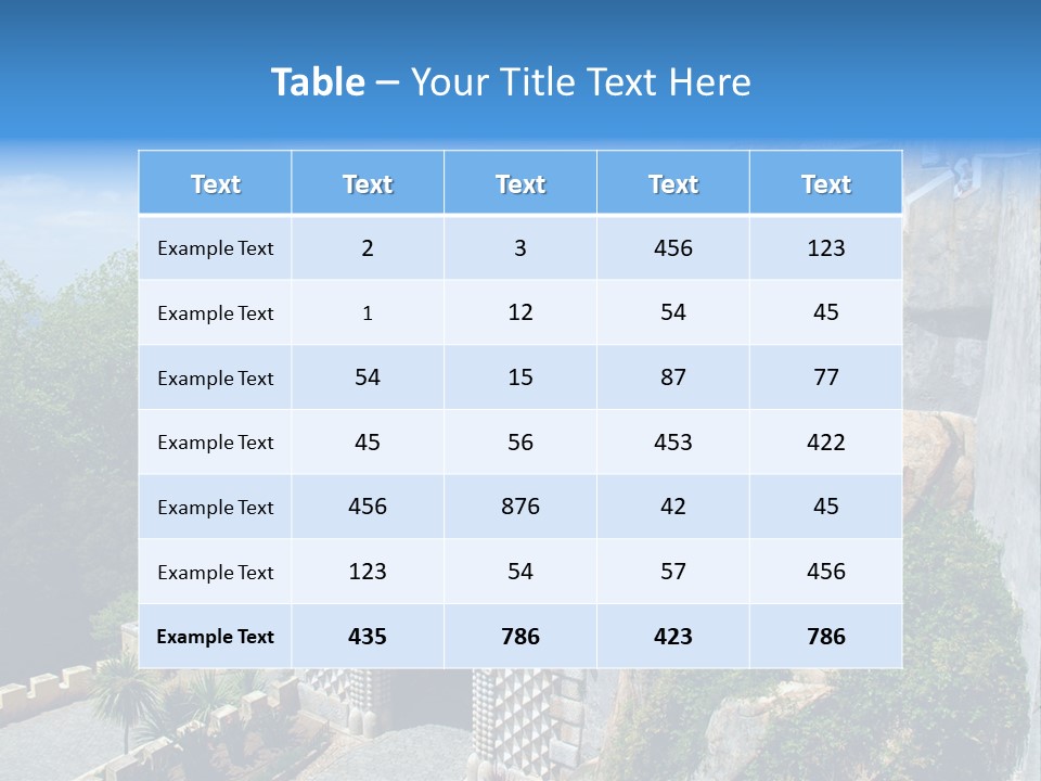 A Castle On A Cliff With A Blue Sky In The Background PowerPoint Template