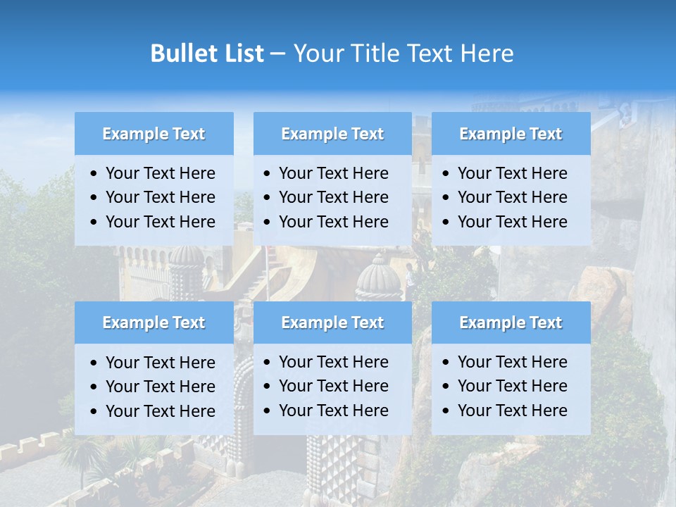 A Castle On A Cliff With A Blue Sky In The Background PowerPoint Template