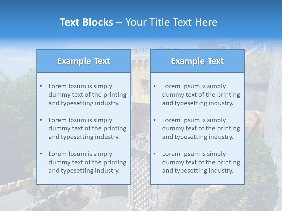 A Castle On A Cliff With A Blue Sky In The Background PowerPoint Template