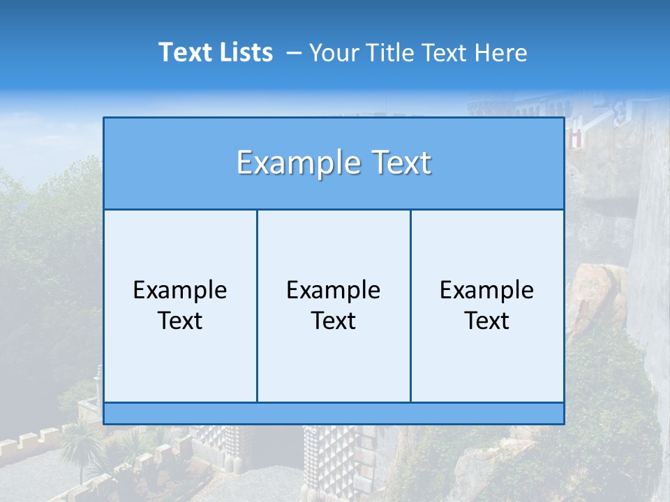 A Castle On A Cliff With A Blue Sky In The Background PowerPoint Template