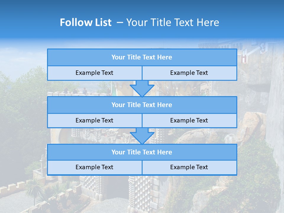 A Castle On A Cliff With A Blue Sky In The Background PowerPoint Template