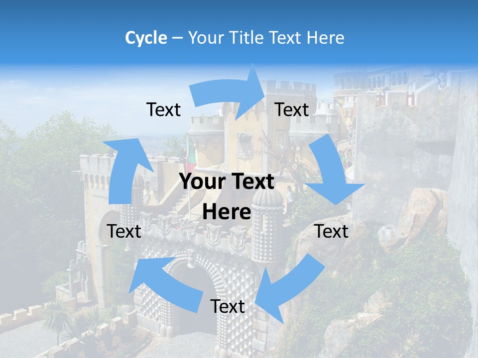 A Castle On A Cliff With A Blue Sky In The Background PowerPoint Template