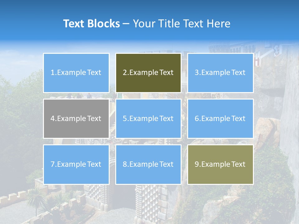 A Castle On A Cliff With A Blue Sky In The Background PowerPoint Template