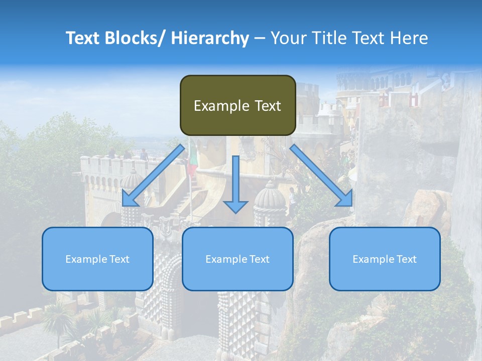 A Castle On A Cliff With A Blue Sky In The Background PowerPoint Template