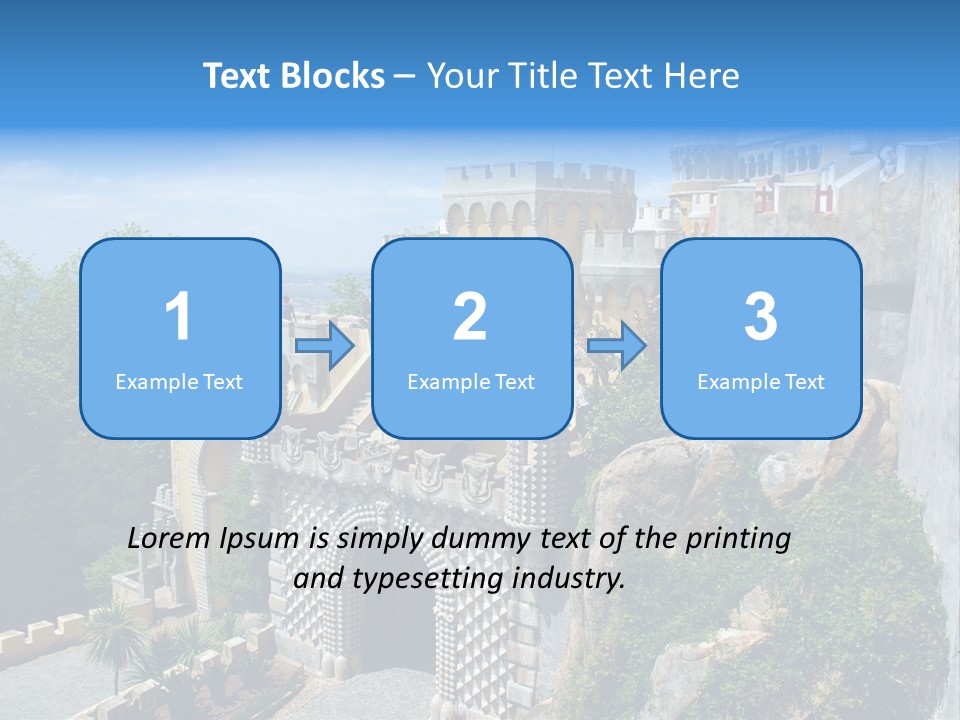 A Castle On A Cliff With A Blue Sky In The Background PowerPoint Template