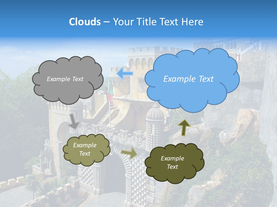 A Castle On A Cliff With A Blue Sky In The Background PowerPoint Template