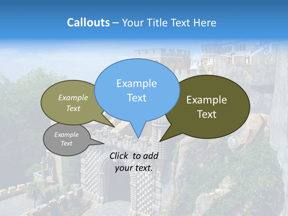 A Castle On A Cliff With A Blue Sky In The Background PowerPoint Template