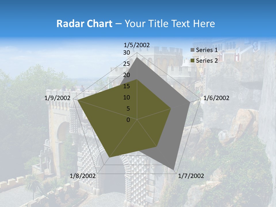 A Castle On A Cliff With A Blue Sky In The Background PowerPoint Template