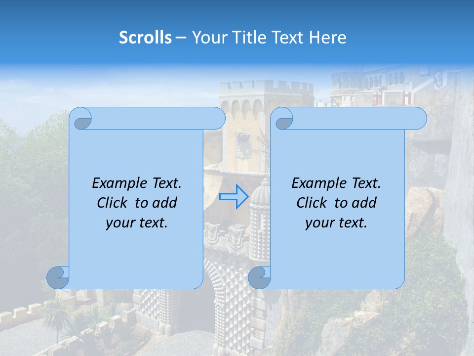 A Castle On A Cliff With A Blue Sky In The Background PowerPoint Template