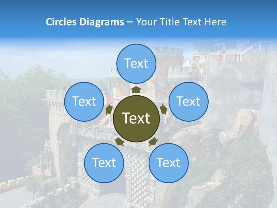 A Castle On A Cliff With A Blue Sky In The Background PowerPoint Template