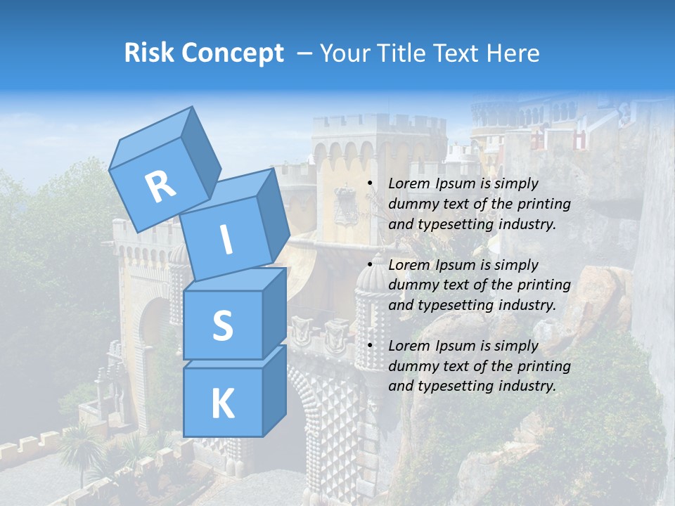 A Castle On A Cliff With A Blue Sky In The Background PowerPoint Template