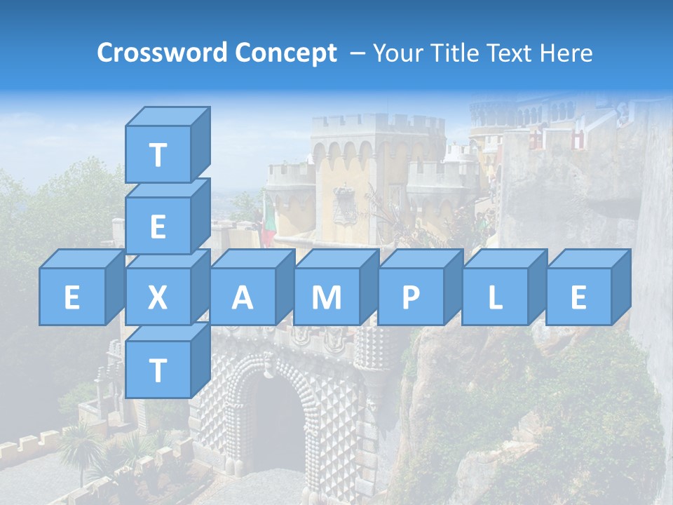 A Castle On A Cliff With A Blue Sky In The Background PowerPoint Template