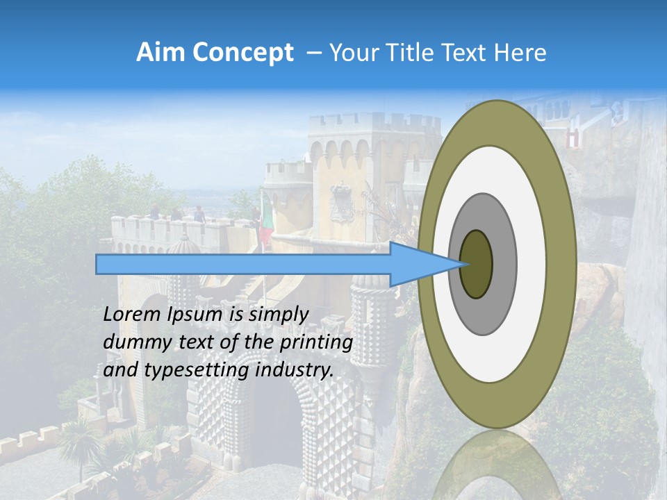 A Castle On A Cliff With A Blue Sky In The Background PowerPoint Template