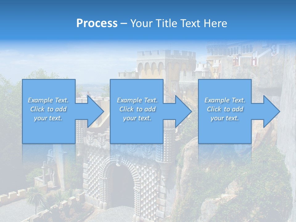 A Castle On A Cliff With A Blue Sky In The Background PowerPoint Template