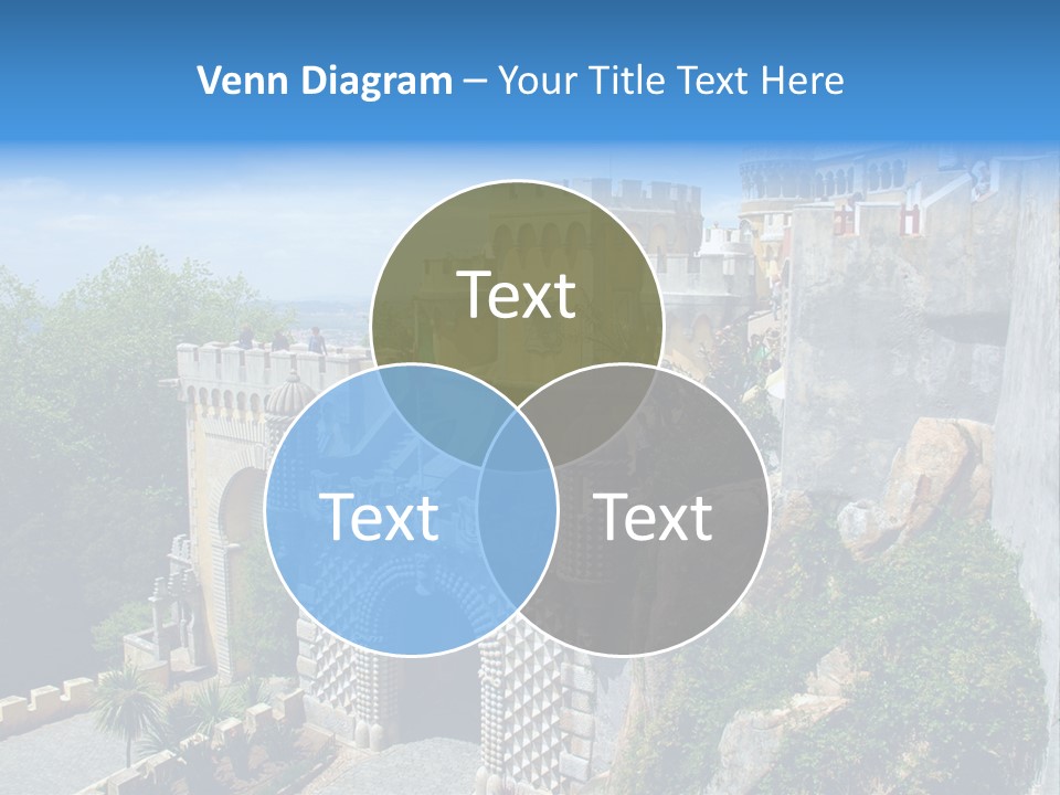 A Castle On A Cliff With A Blue Sky In The Background PowerPoint Template