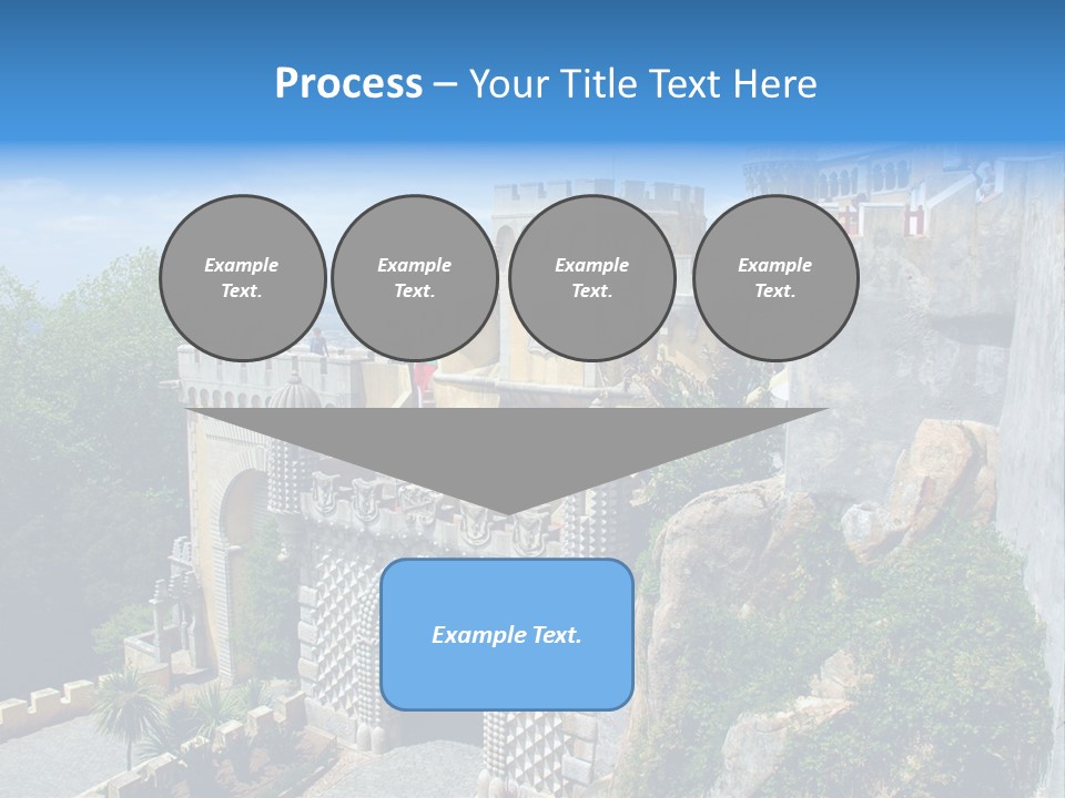 A Castle On A Cliff With A Blue Sky In The Background PowerPoint Template