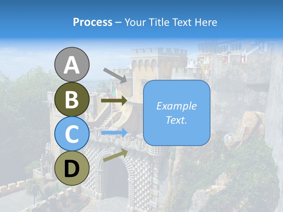 A Castle On A Cliff With A Blue Sky In The Background PowerPoint Template