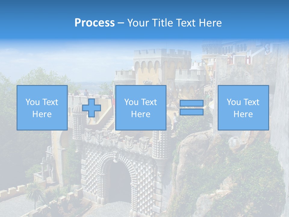 A Castle On A Cliff With A Blue Sky In The Background PowerPoint Template