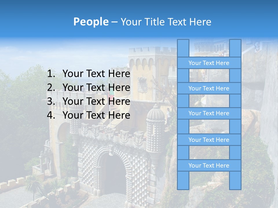 A Castle On A Cliff With A Blue Sky In The Background PowerPoint Template