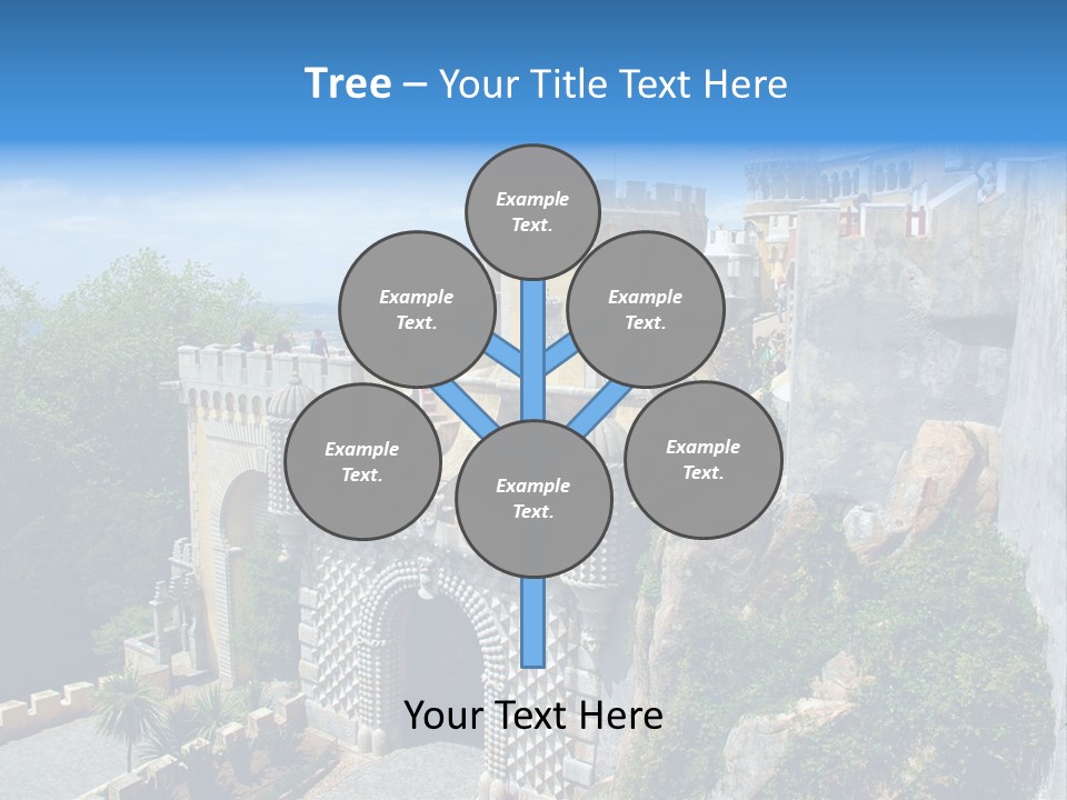 A Castle On A Cliff With A Blue Sky In The Background PowerPoint Template