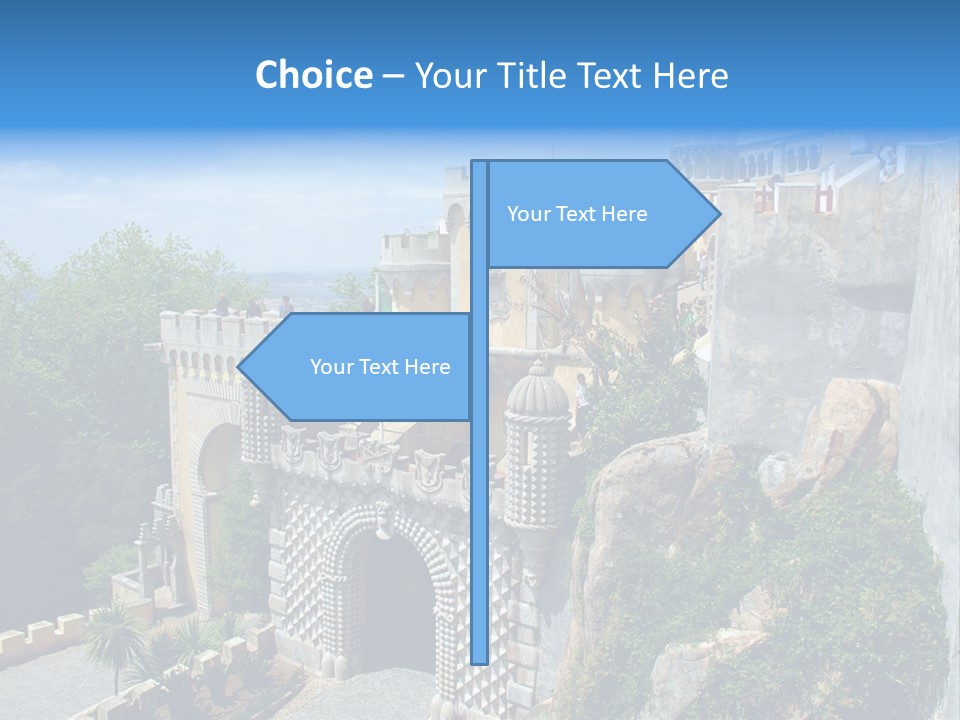 A Castle On A Cliff With A Blue Sky In The Background PowerPoint Template