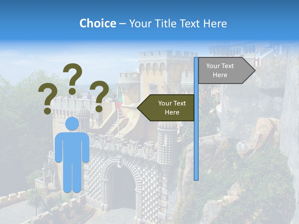 A Castle On A Cliff With A Blue Sky In The Background PowerPoint Template
