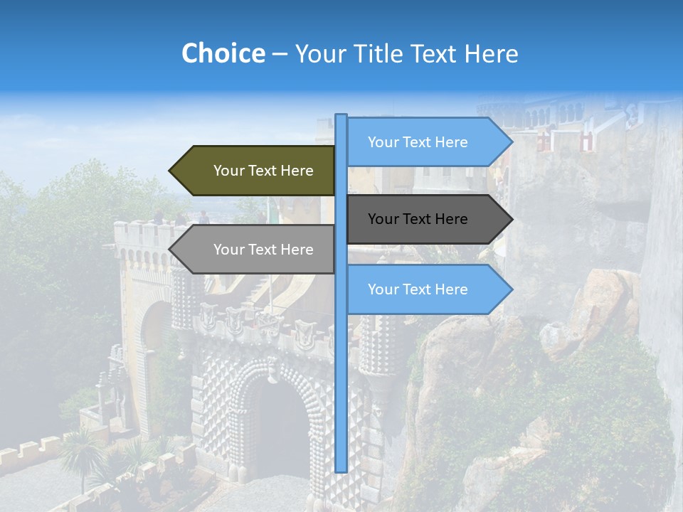 A Castle On A Cliff With A Blue Sky In The Background PowerPoint Template