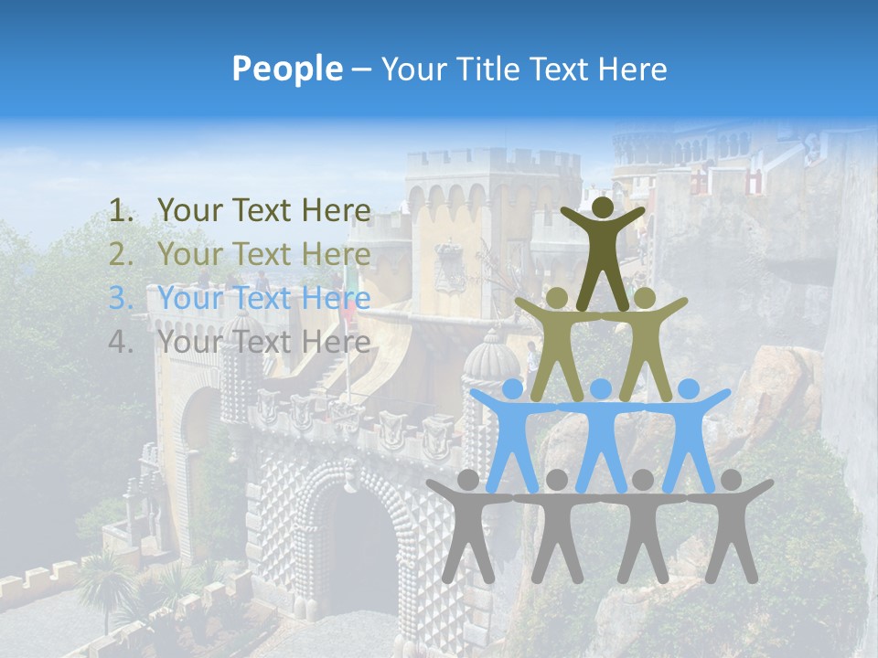 A Castle On A Cliff With A Blue Sky In The Background PowerPoint Template