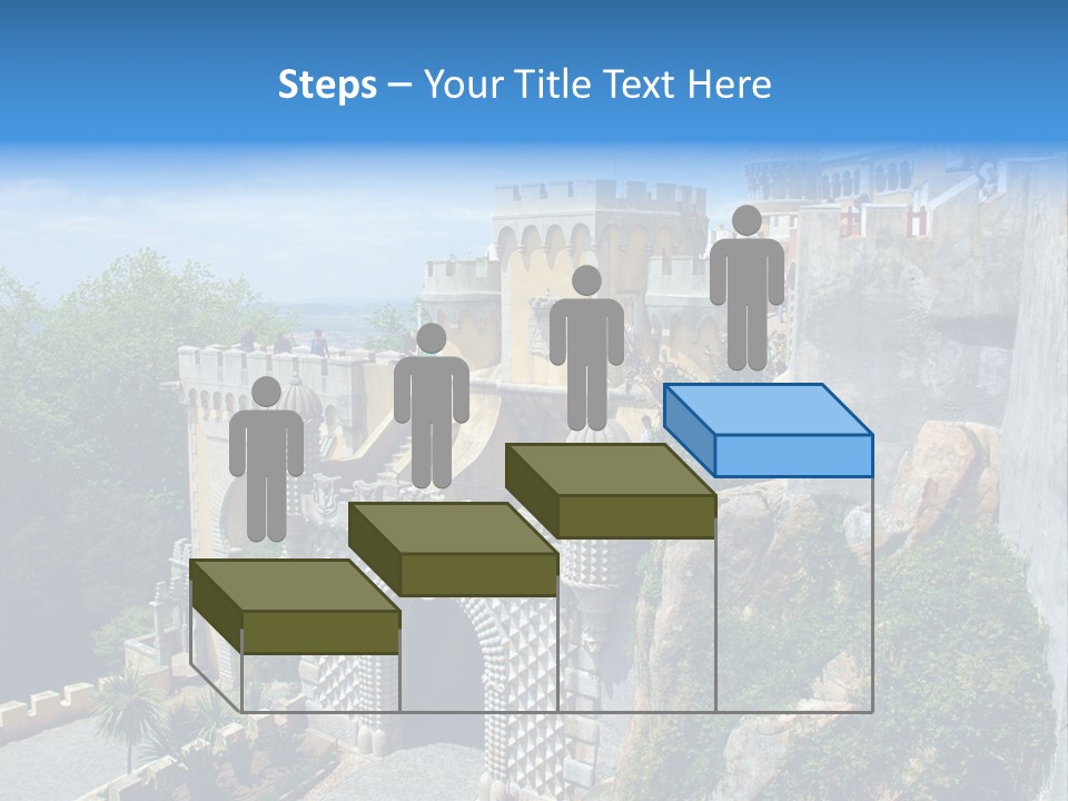A Castle On A Cliff With A Blue Sky In The Background PowerPoint Template