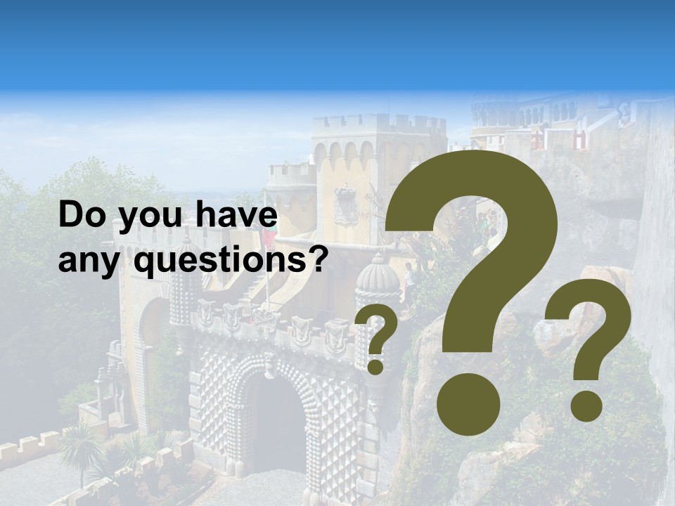 A Castle On A Cliff With A Blue Sky In The Background PowerPoint Template