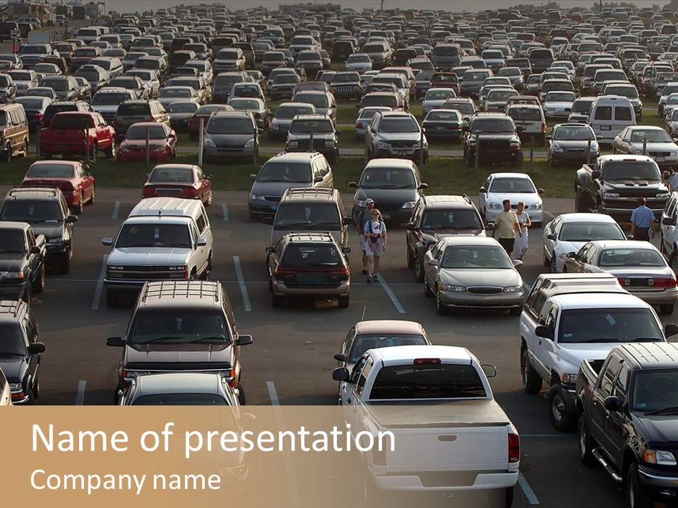 A Sea Of Cars.. All Copyright Material Removed PowerPoint Template
