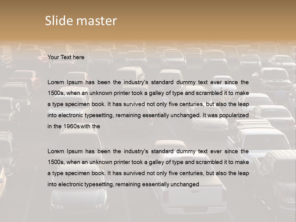 A Sea Of Cars.. All Copyright Material Removed PowerPoint Template