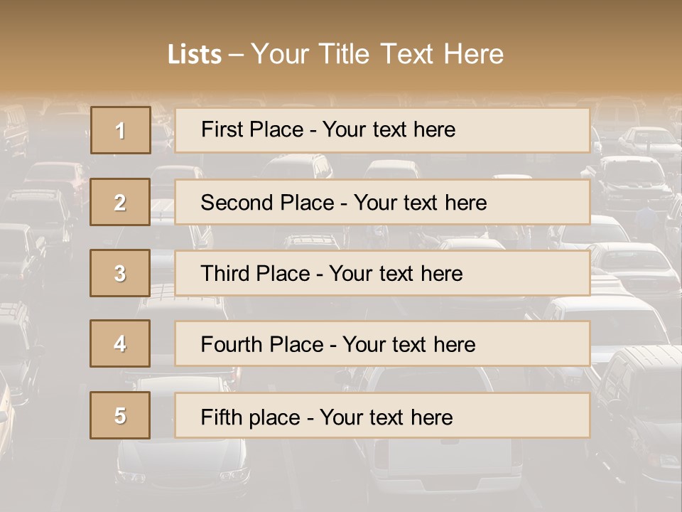 A Sea Of Cars.. All Copyright Material Removed PowerPoint Template