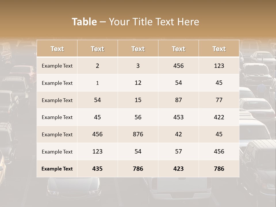 A Sea Of Cars.. All Copyright Material Removed PowerPoint Template