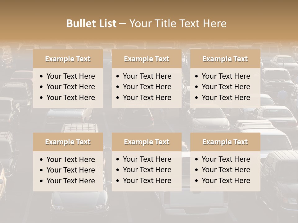 A Sea Of Cars.. All Copyright Material Removed PowerPoint Template