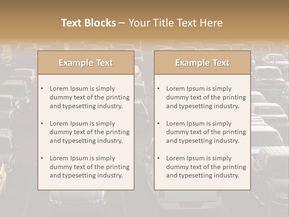 A Sea Of Cars.. All Copyright Material Removed PowerPoint Template