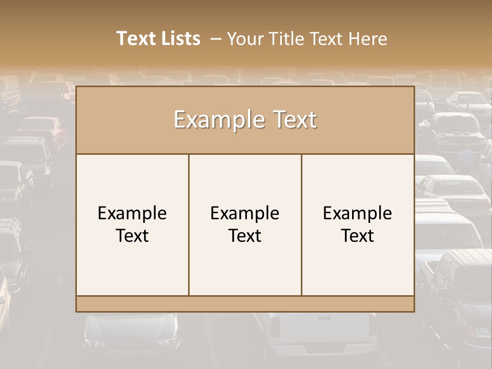 A Sea Of Cars.. All Copyright Material Removed PowerPoint Template