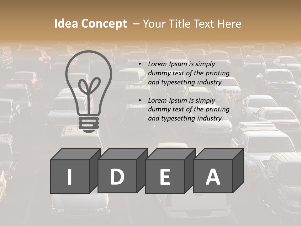 A Sea Of Cars.. All Copyright Material Removed PowerPoint Template