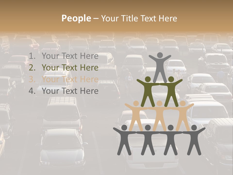 A Sea Of Cars.. All Copyright Material Removed PowerPoint Template