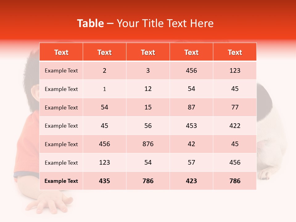 Toddler Boy On Floor Playing With Dog. Shot In Studio Over White. PowerPoint Template