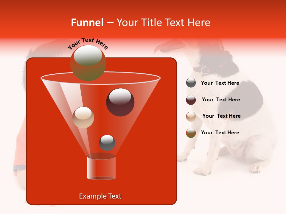 Toddler Boy On Floor Playing With Dog. Shot In Studio Over White. PowerPoint Template