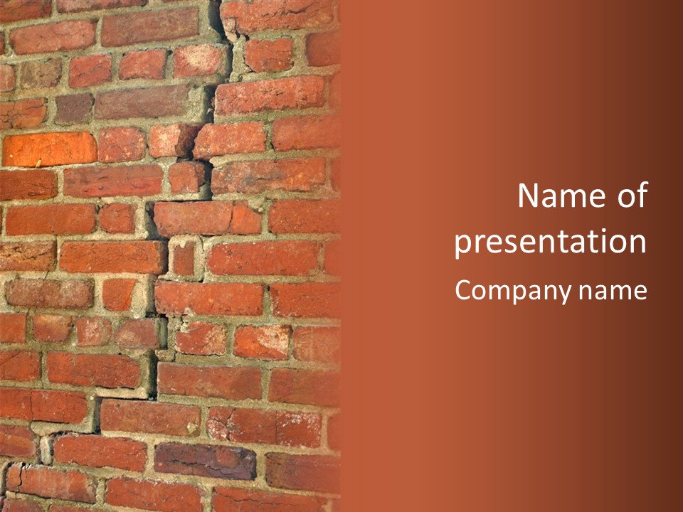 Crack In Brick Wall PowerPoint Template