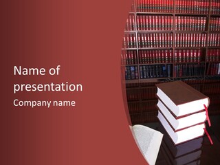 Legal Books On Table - South African Law Reports PowerPoint Template