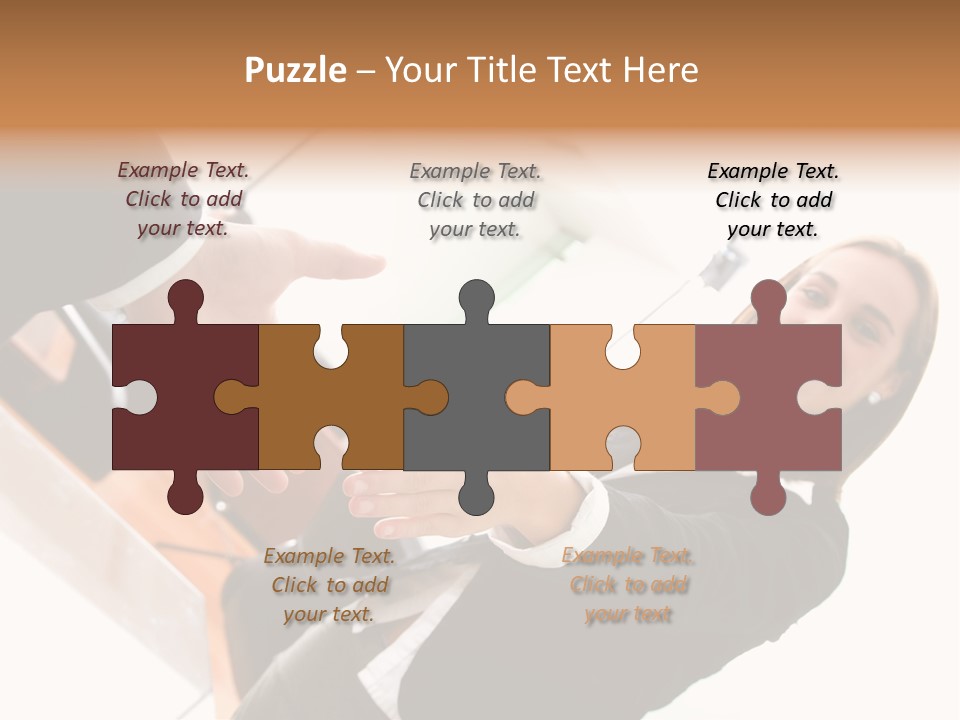 Business Deal In An Office - Focus Is On The Hands PowerPoint Template