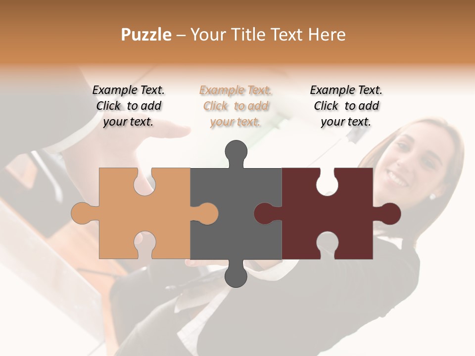 Business Deal In An Office - Focus Is On The Hands PowerPoint Template