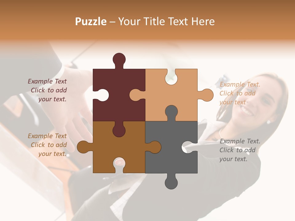 Business Deal In An Office - Focus Is On The Hands PowerPoint Template