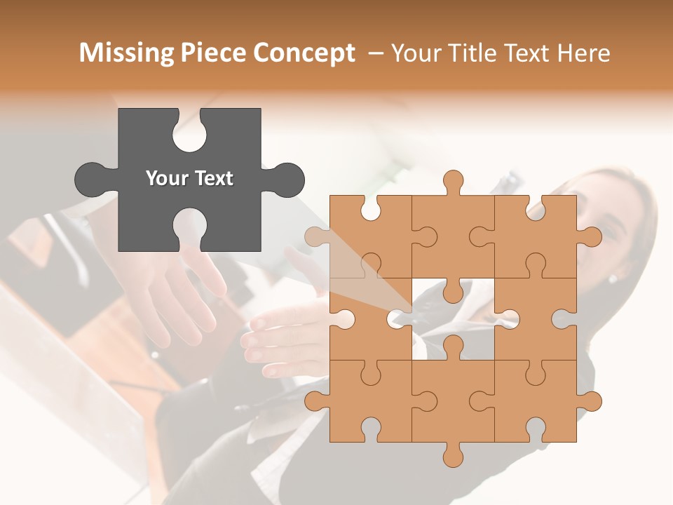 Business Deal In An Office - Focus Is On The Hands PowerPoint Template